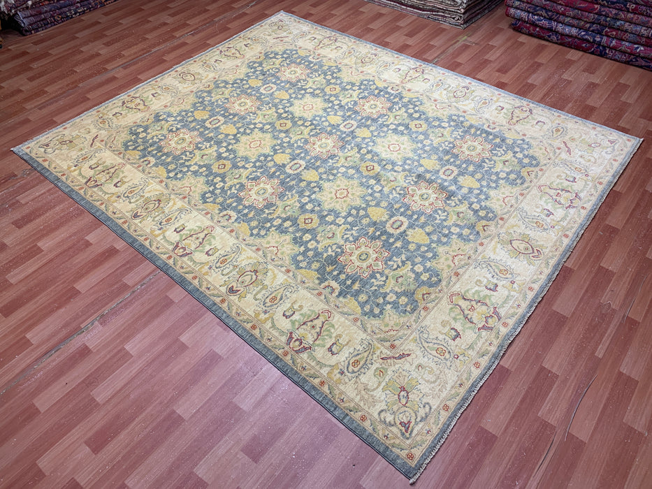 8'x10' Hand-Knotted Chobi Blue/Ivory Area Rug – KB Rugs