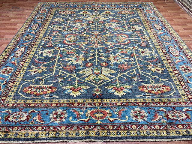 8'x10' Hand-Knotted Chobi Blue/Multi Area Rug – KB Rugs