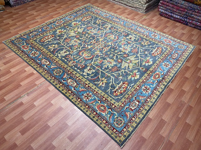 8'x10' Hand-Knotted Chobi Blue/Multi Area Rug – KB Rugs