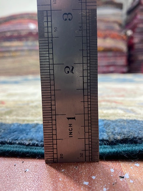 9'x12' Hand-Knotted Chobi Navy/Ivory Area Rug – KB Rugs