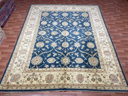 9'x12' Hand-Knotted Chobi Navy/Ivory Area Rug – KB Rugs