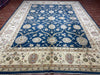 9'x12' Hand-Knotted Chobi Navy/Ivory Area Rug – KB Rugs