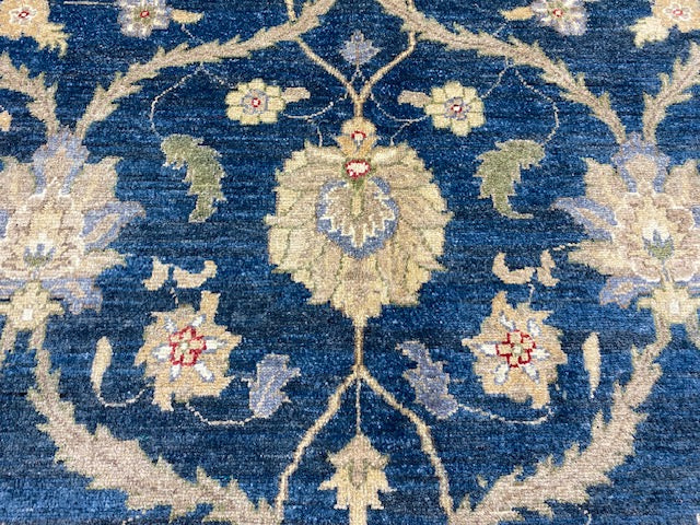 9'x12' Hand-Knotted Chobi Navy/Ivory Area Rug – KB Rugs