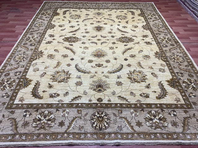 8'x10' Hand-Knotted Chobi Ivory/Beige Area Rug – KB Rugs