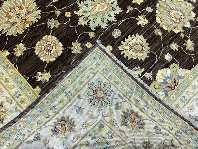 8'x10' Hand-Knotted Chobi Brown/Ivory Area Rug – KB Rugs