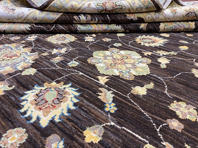 8'x10' Hand-Knotted Chobi Brown/Ivory Area Rug – KB Rugs