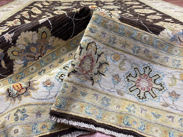 8'x10' Hand-Knotted Chobi Brown/Ivory Area Rug – KB Rugs