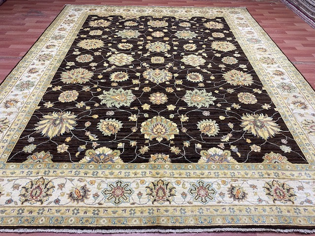 8'x10' Hand-Knotted Chobi Brown/Ivory Area Rug – KB Rugs