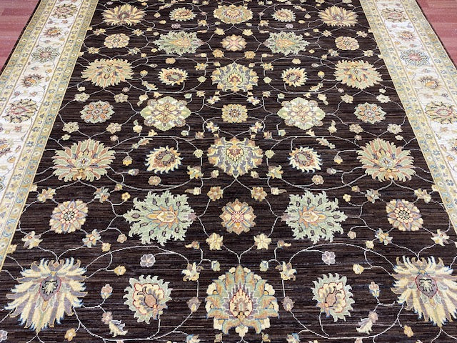 8'x10' Hand-Knotted Chobi Brown/Ivory Area Rug – KB Rugs