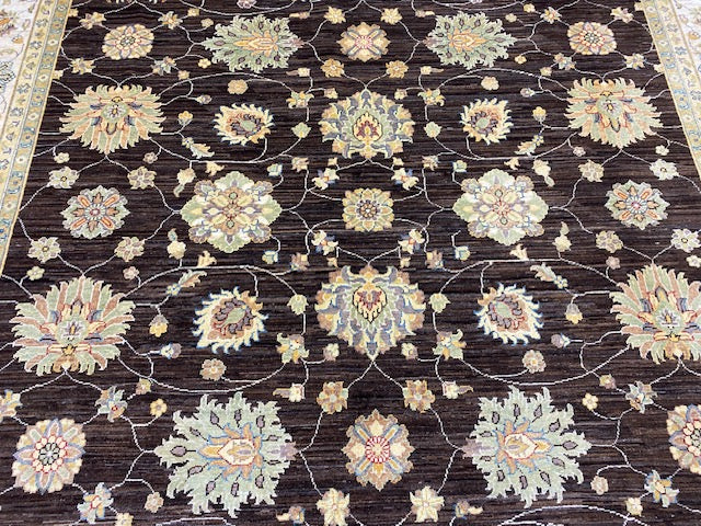 8'x10' Hand-Knotted Chobi Brown/Ivory Area Rug – KB Rugs