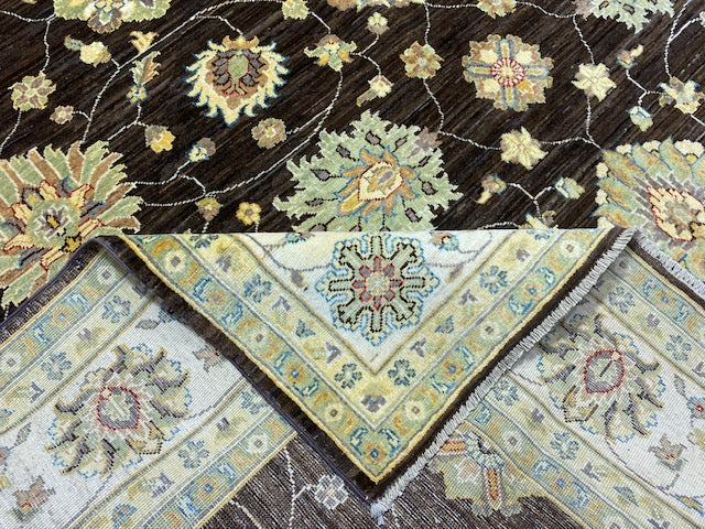 8'x10' Hand-Knotted Chobi Brown/Ivory Area Rug – KB Rugs