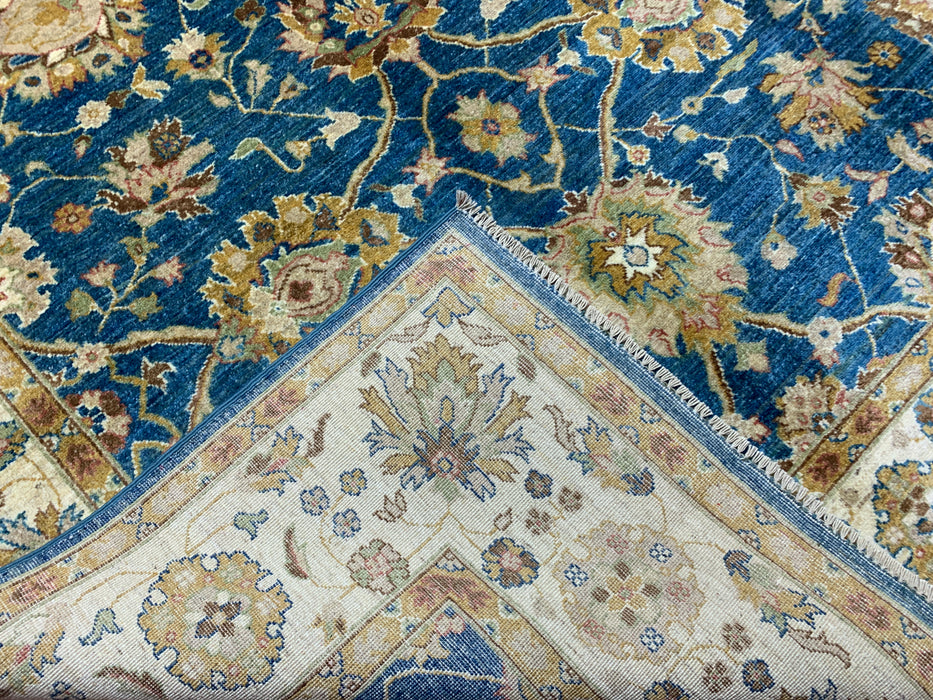 7'x10' Hand-Knotted Chobi Teal/Ivory Area Rug – KB Rugs