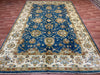 7'x10' Hand-Knotted Chobi Teal/Ivory Area Rug – KB Rugs