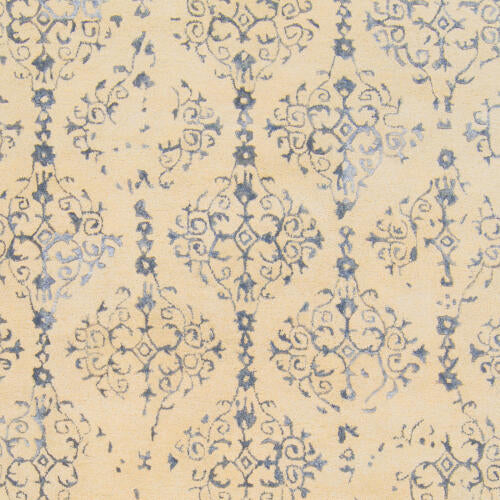 Banshee Handmade Wool & Viscose Rug — Dark Blue / Light Beige | BAN-3315 - construction