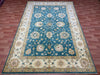 7'x10' Hand-Knotted Chobi Teal/Ivory Area Rug – KB Rugs