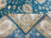 7'x10' Hand-Knotted Chobi Teal/Ivory Area Rug – KB Rugs