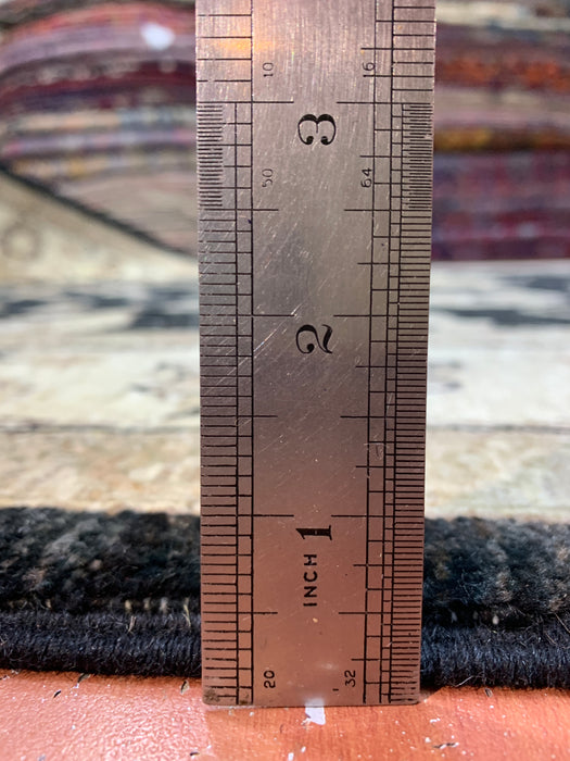 7'x10' Hand-Knotted Chobi Black/Ivory Area Rug – KB Rugs