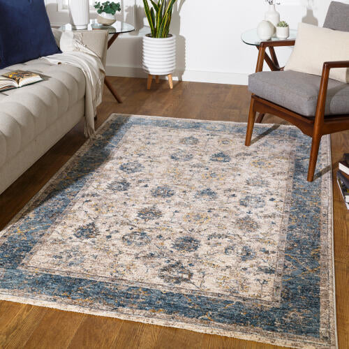 Livabliss Mirabel Machine Woven Rug — Sand / Blue | MBE-2313 - colour & pattern
