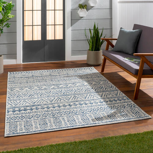Livabliss Eagean Machine Woven Rug — Blue / Taupe | EAG-2306