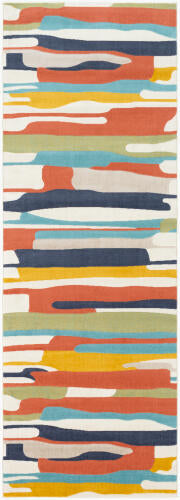 City Machine Woven Rug — Orange / Aqua Multi | CIT-2339