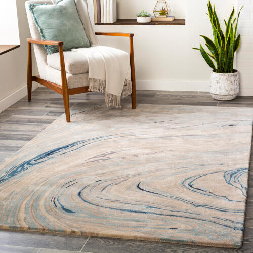 Kavita Handmade Rug — Ice Blue / Oatmeal | KVT-2308