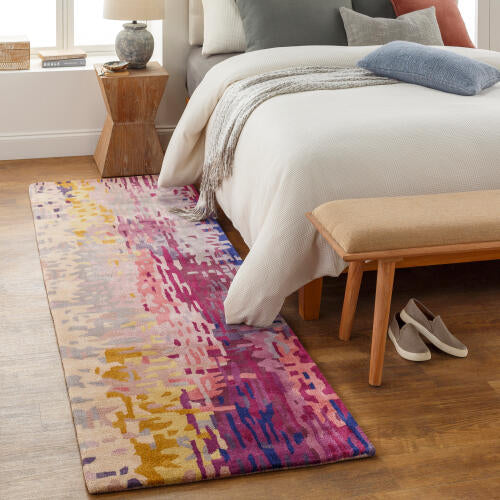 Banshee Handmade Wool & Viscose Rug — Burgundy / Plum | BAN-3344