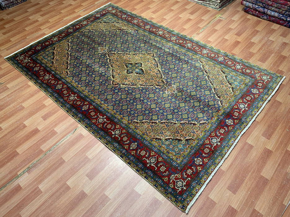 7'x10' Hand-Knotted Persian Navy/Multi Area Rug – KB Rugs 