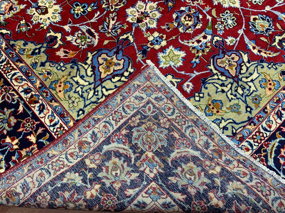 9'11" × 13'8" Hand-Knotted Wool Rug – Persian Floral Medallion Design