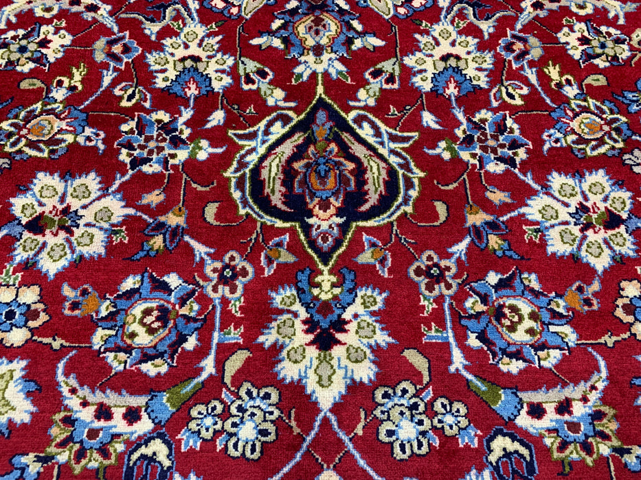 9'11" × 13'8" Hand-Knotted Wool Rug – Persian Floral Medallion Design