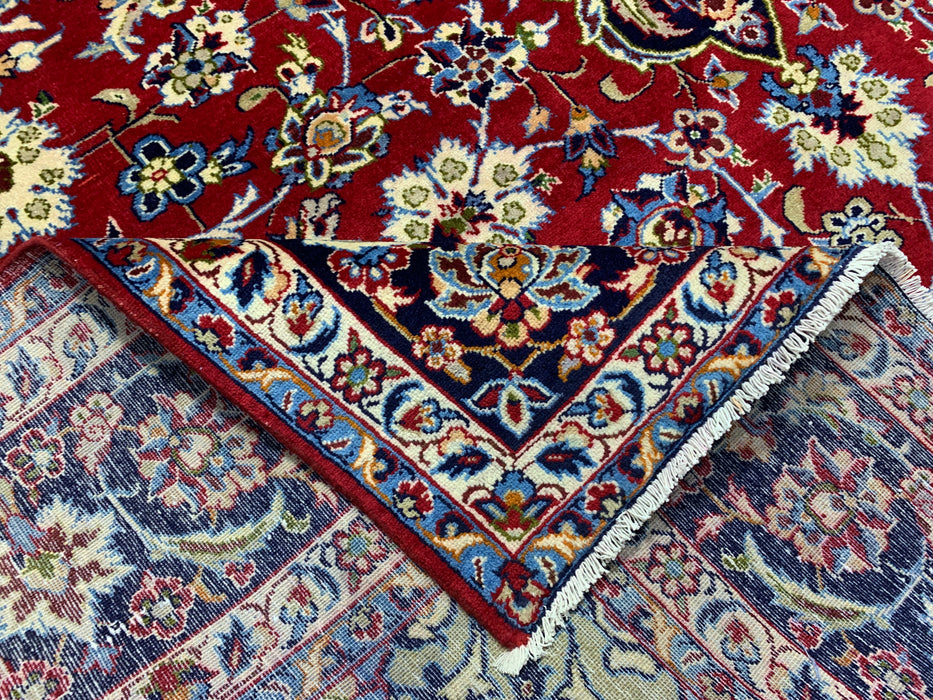 9'11" × 13'8" Hand-Knotted Wool Rug – Persian Floral Medallion Design