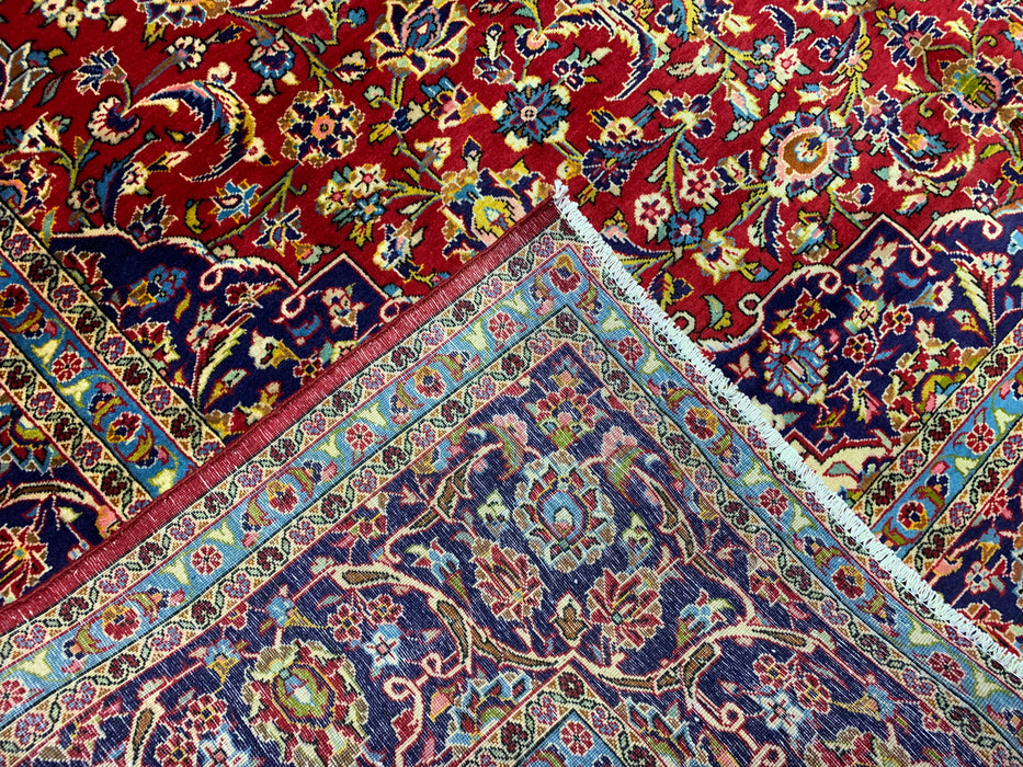 9'9" × 13'10" Hand-Knotted Wool Rug – Persian Floral Medallion Design