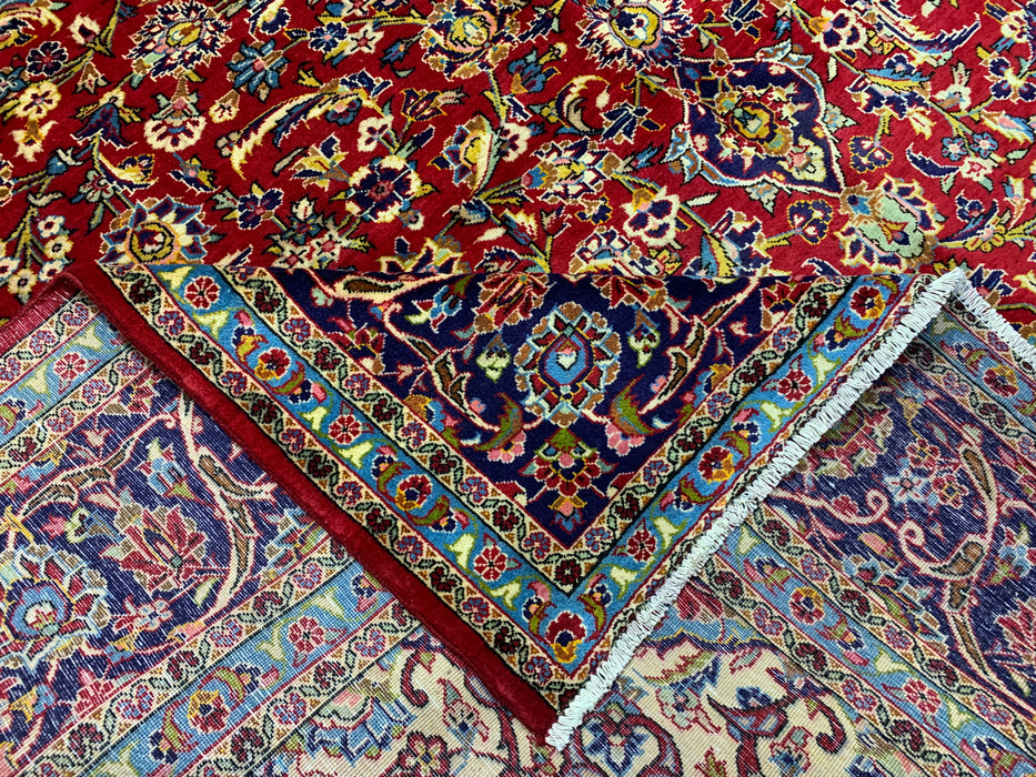 9'9" × 13'10" Hand-Knotted Wool Rug – Persian Floral Medallion Design