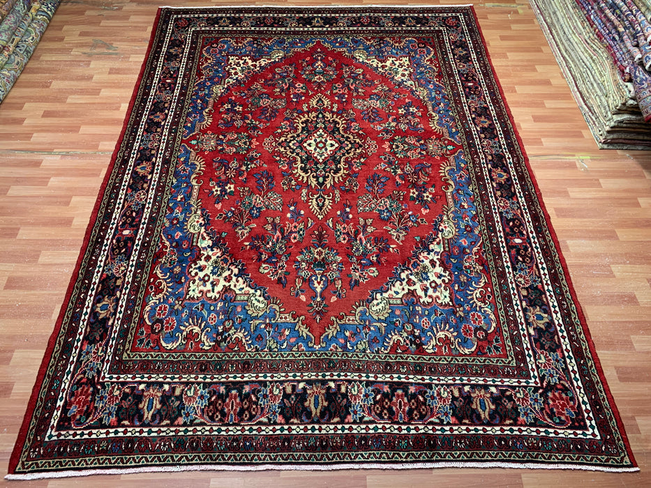 9'x12' Hand-Knotted Chobi Red/Navy Area Rug – KB Rugs