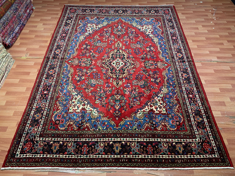 9'x12' Hand-Knotted Chobi Red/Navy Area Rug – KB Rugs