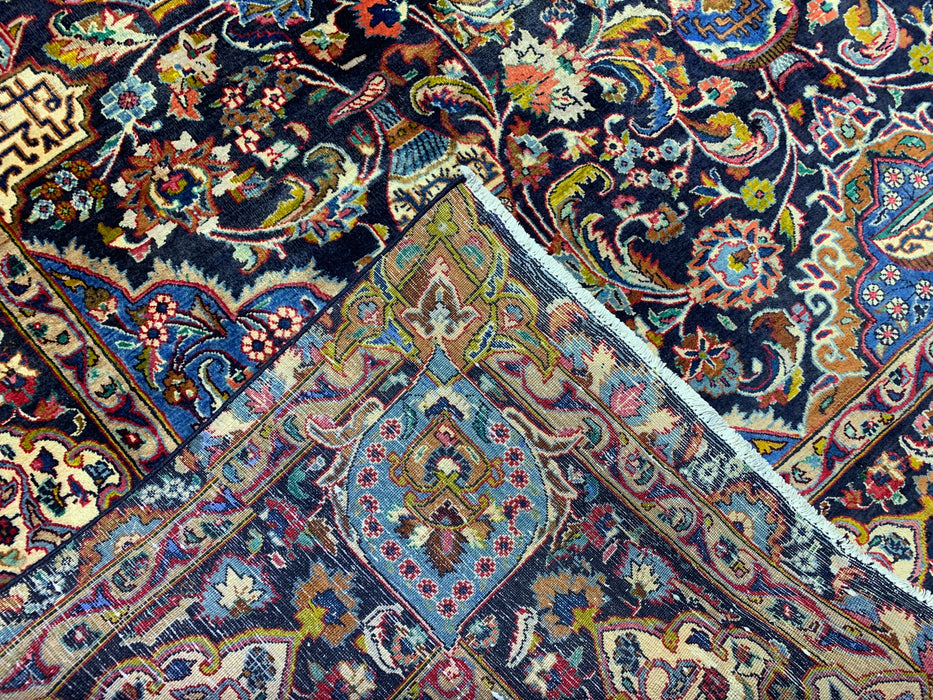 9'6" × 13'4" Hand-Knotted Wool Rug – Persian Floral Medallion Design