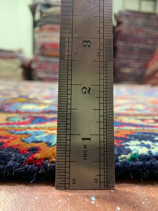 9'6" × 13'4" Hand-Knotted Wool Rug – Persian Floral Medallion Design