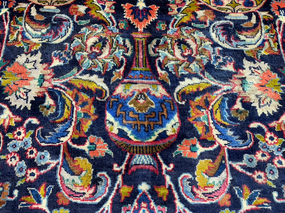 9'6" × 13'4" Hand-Knotted Wool Rug – Persian Floral Medallion Design