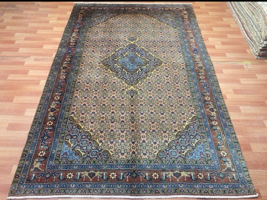 7'x10' Hand-Knotted Persian Beige/Blue Area Rug – KB Rugs