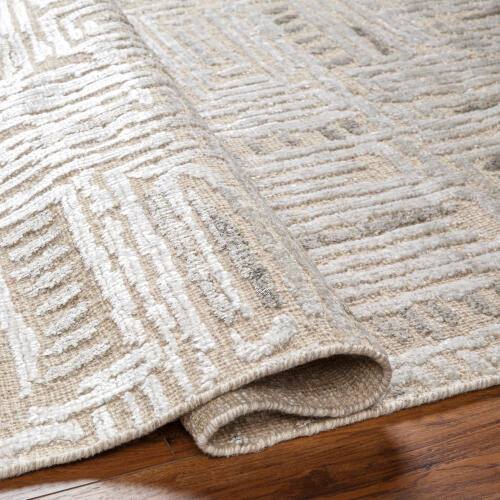 Amina Hand Knotted Rug — Beige / Light Sage | AMA-2303 - construction