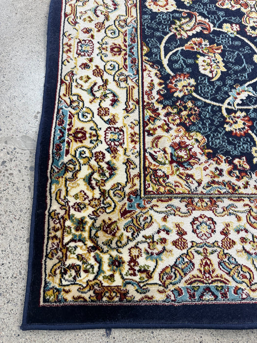 2'7" x 13' Machine-Made Traditional Runner Rug - Navy/Ivory/Multi