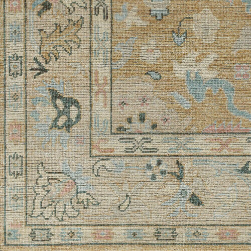 Reign Handmade Wool & Viscose Rug — Soft Gold & Pastel Motifs | REG-2316
