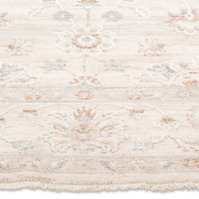 Ivory Floral Oushak-Style Rug – Easy-Care Turkish Powerloom (0.25" Pile)