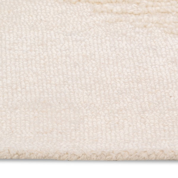 Ivory Tonal Stripe Wool Rug – Hand Made (0.75" Pile)