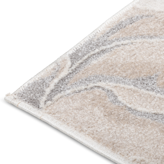 Ivory Floral Rug – Soft Indoor/Outdoor 3D Texture (Non-Shedding)