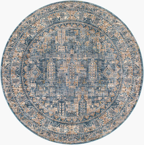Livabliss Mirabel Machine Woven Rug — Denim / Camel | MBE-2301