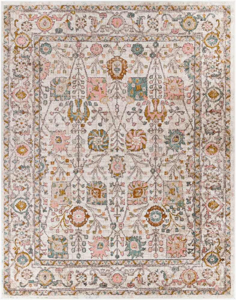 Ankara Machine Woven Rug — Ivory / Blush Multi | AKR-2332 - performance