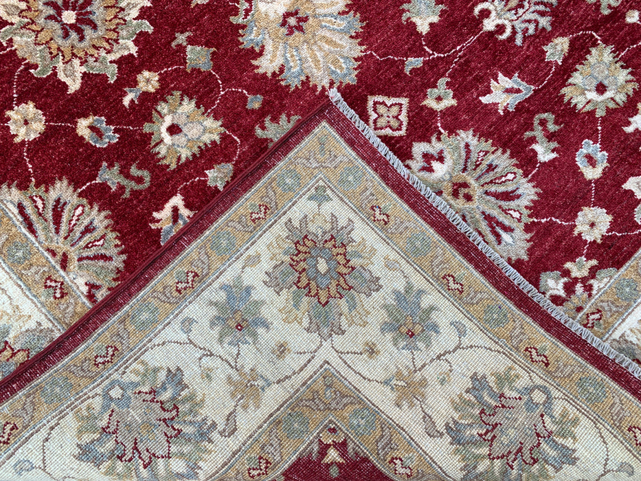7'9 x 5'9 Hand-Knotted Peshawari Chobi Wool Rug - Red Traditional Floral Area Rug - KBHM-545