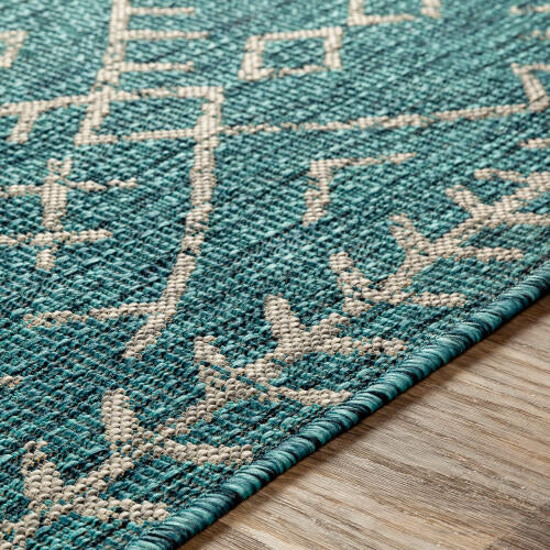 Livabliss Eagean Machine Woven Rug — Teal / Ivory | EAG-2330
