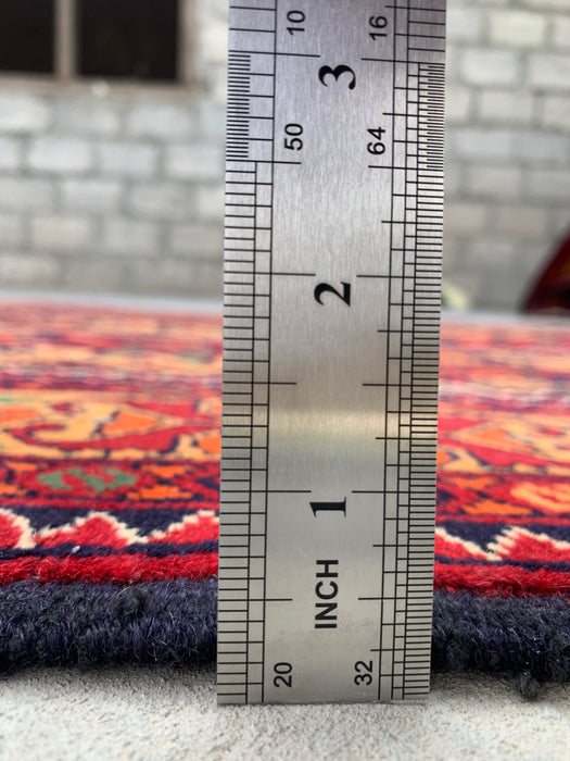 5'0 x 3'3 Hand-Knotted Peshawari Chobi Wool Rug - Red Tribal Geometric Area Rug - KBHM-567