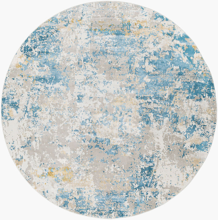 Aisha Machine Woven Rug — Light Blue / Mustard | AIS-2302